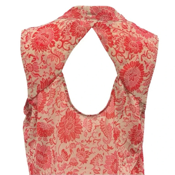 CAbi Vita Blouse Cowl Neck Sleeveless Sheer Lightweight Floral Boho NWOT - Picture 8 of 11